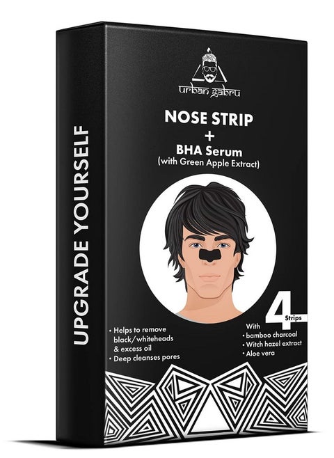 Nose Strip With Bha Serum ; Nose Strips For Blackhead Whitehead Remover (4 Strips) ; Pore Cleanser ; With Natural Aloe Vera & Witch Hazel Extracts