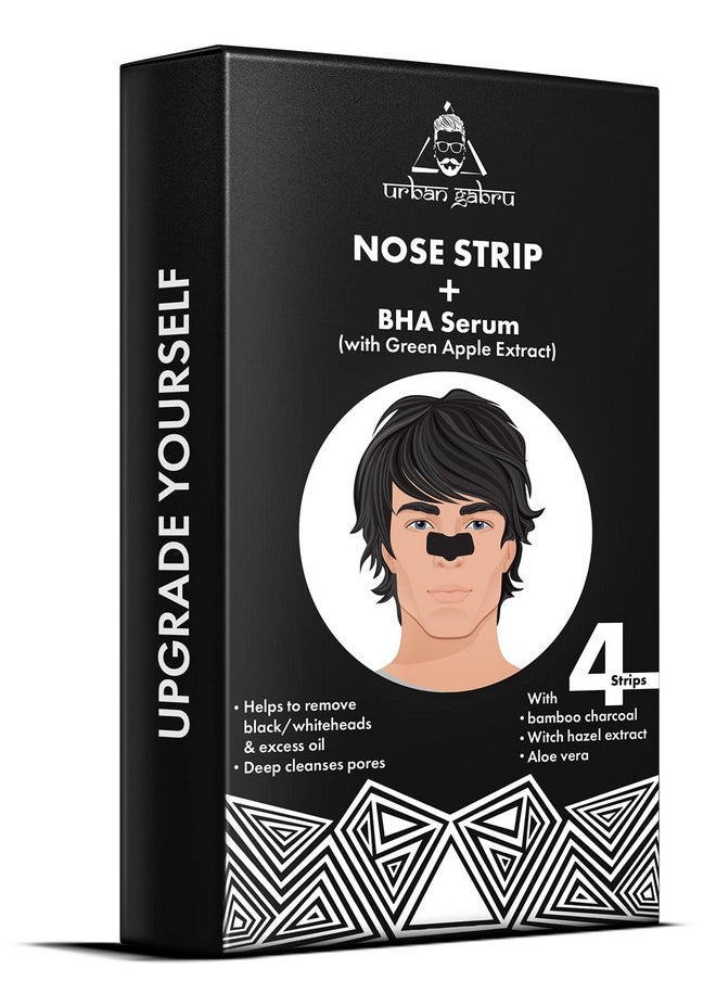 UrbanGabru Nose Strip With Bha Serum ; Nose Strips For Blackhead Whitehead Remover (4 Strips) ; Pore Cleanser ; With Natural Aloe Vera & Witch Hazel Extracts  - Image 1