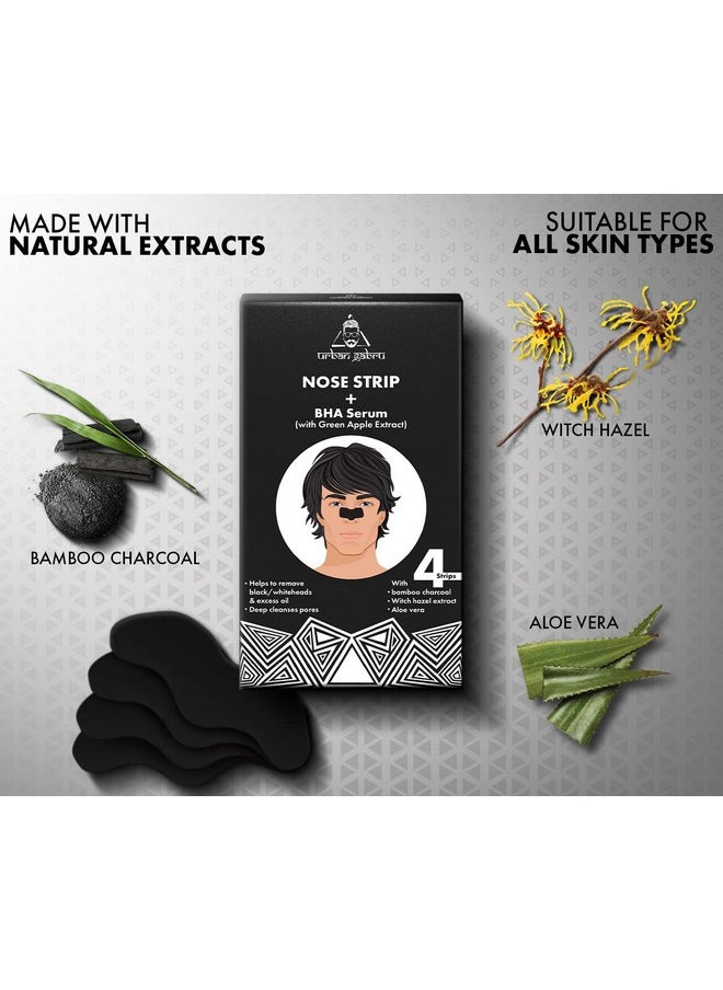 UrbanGabru Nose Strip With Bha Serum ; Nose Strips For Blackhead Whitehead Remover (4 Strips) ; Pore Cleanser ; With Natural Aloe Vera & Witch Hazel Extracts  - Image 4