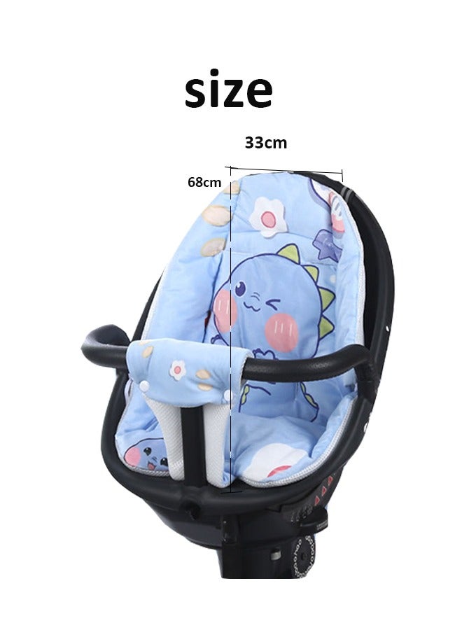 Aissiora Stroller seat cushion Infant seat cushion Thickened and breathable Universal for all seasons Cotton cushion Soft skin-friendly fabric on the front 3D breathable mesh on the back 1 cushion, 1 pillow  - Image 2