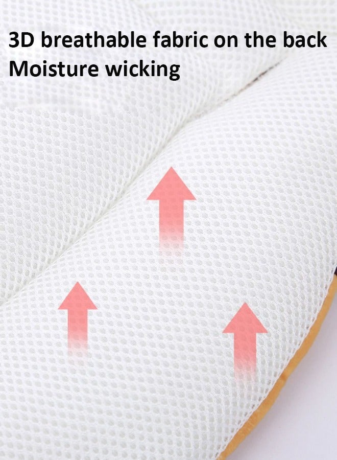 Aissiora Stroller seat cushion Infant seat cushion Thickened and breathable Universal for all seasons Cotton cushion Soft skin-friendly fabric on the front 3D breathable mesh on the back 1 cushion, 1 pillow  - Image 4