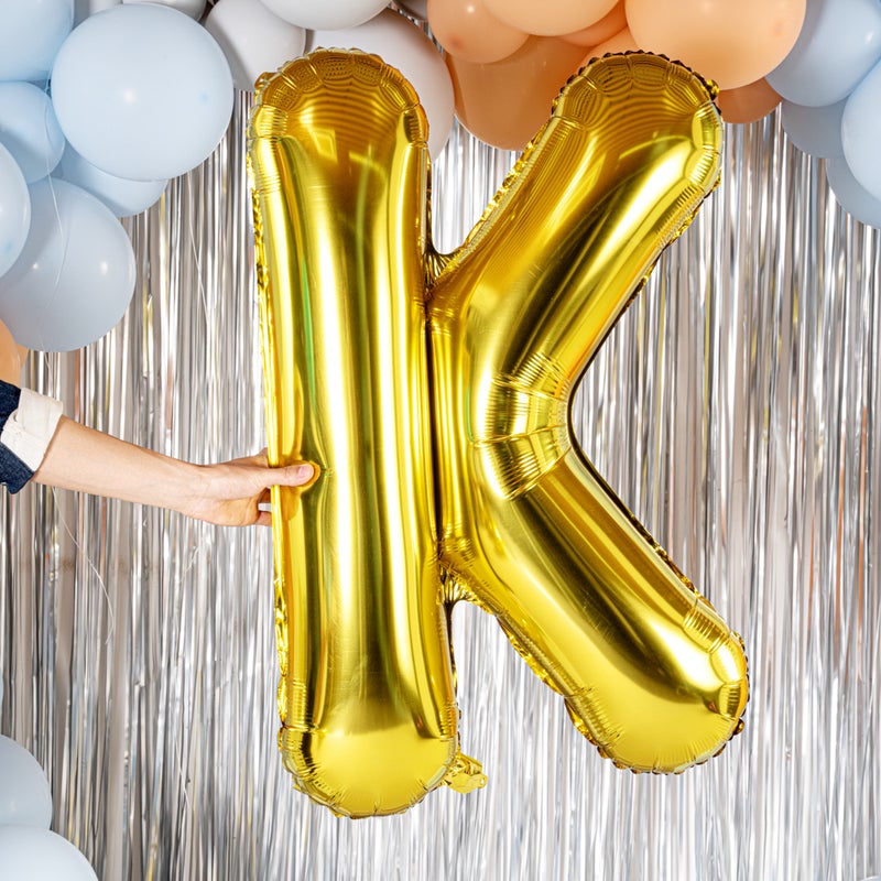 Restaurantware بالون حروف بالونيفاي 40 بوصة، بالون حفل كبير - حرف ك، بالون ميرا الذهبي ذاتي الإغلاق، حلقة تعليق، زينة لعيد الميلاد، الزفاف، أو التخرج - Image 5
