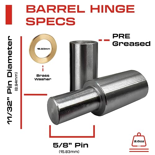 Sidco Supply 8 PCS - 2” Weldable Barrel Hinges – 2 Inch x 5/8 Inch – Heavy Duty Steel – Weld On Bullet Door Hinges – Detachable Hinges – 11/32” Pin Bearing - Metal Swing Doors, Gates, Glass Door Hinge - Image 3