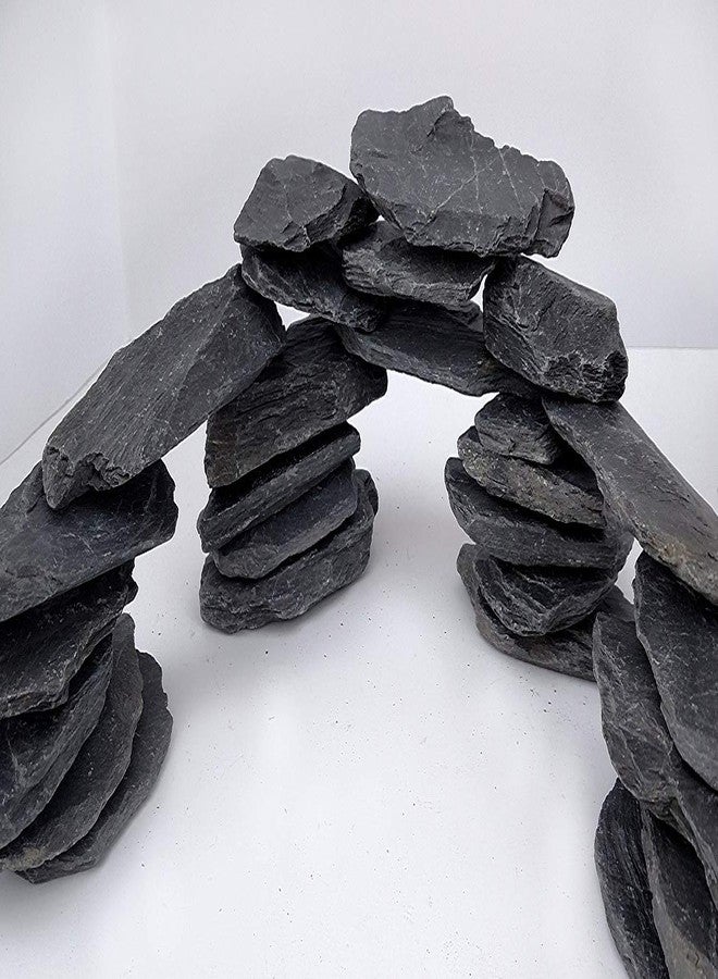 Small World Slate & Stone Natural Slate Stone 3 to 5 inch Rocks for Miniature and Fairy Garden, Aquascaping Aquariums, Reptile enclosures & Model Railroad. (5lbs) - Image 3