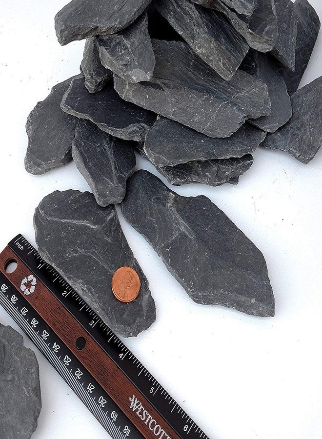Small World Slate & Stone Natural Slate Stone 3 to 5 inch Rocks for Miniature and Fairy Garden, Aquascaping Aquariums, Reptile enclosures & Model Railroad. (5lbs) - Image 2