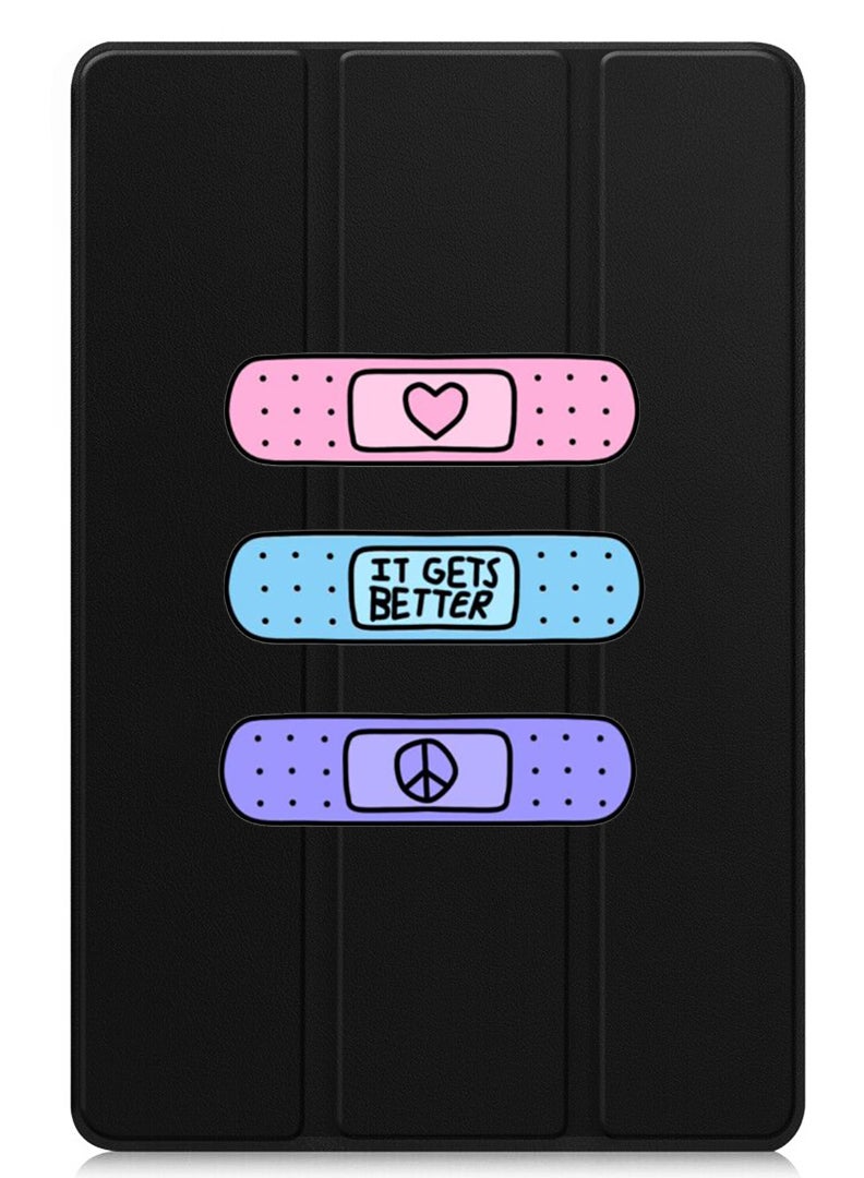 Theodor Protective Flip Case For Huawei MatePad 11.5 S (2024) With Trifold Stand Auto Wake Sleep Shockproof Cover Bandaids - Image 1