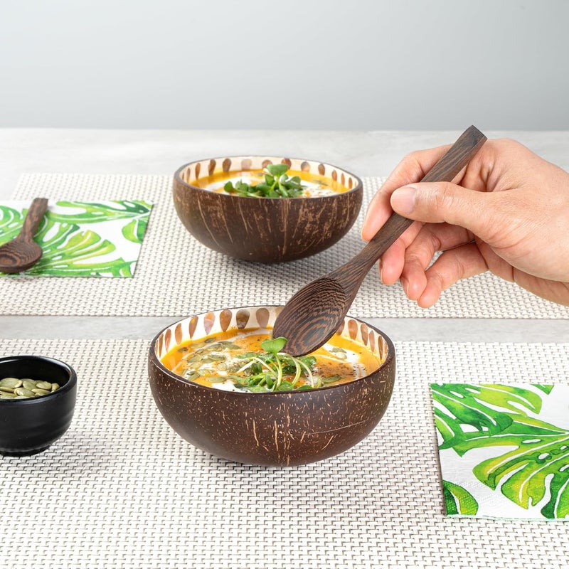 Restaurantware Coco Casa 158 Ounce Coconut Bowls 10 Reusable Handcrafted Bowls  Teardrop Patterns MotherOf PearlInlay Texture White Coconut Smoothie Bowls For Warm Or Cold Foods For Salads  Restaurantware - Image 5