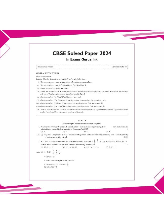 PW CBSE |Class 12| 15 Sample Question Papers Accountancy for 2025 Exam | Competency-Based Learning | PYQ 2024 with Topper's Explanations, CBSE SQP & CBSE Practice Questions  - Image 5