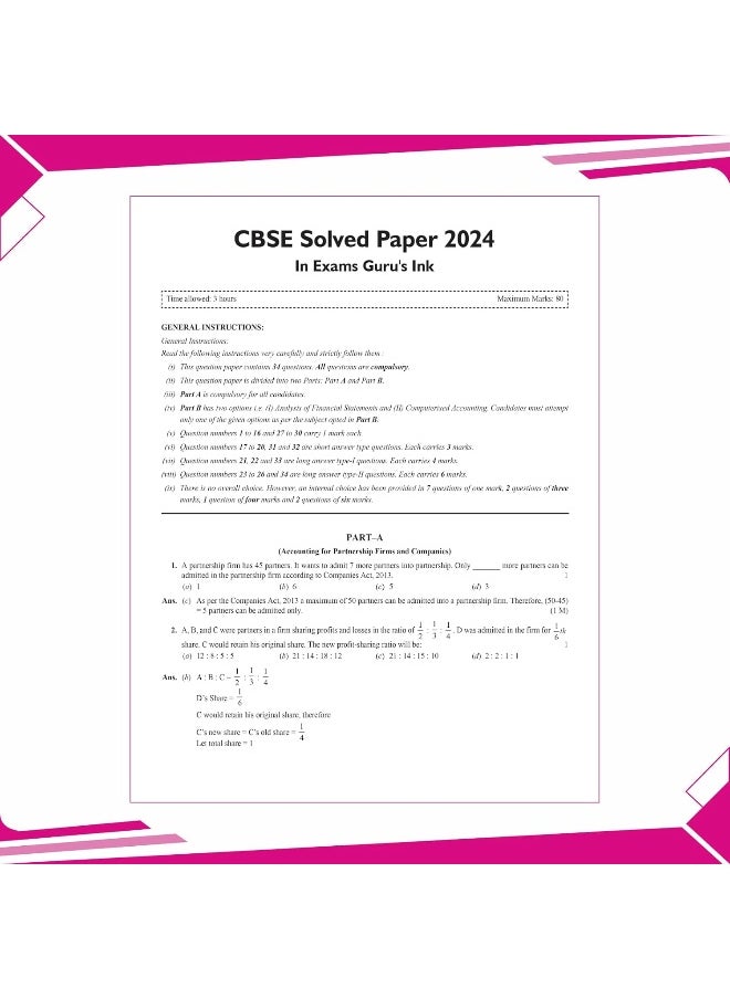 null - PW CBSE |Class 12| 15 Sample Question Papers Accountancy for 2025 Exam | Competency-Based Learning | PYQ 2024 with Topper's Explanations, CBSE SQP & CBSE Practice Questions - Image 1