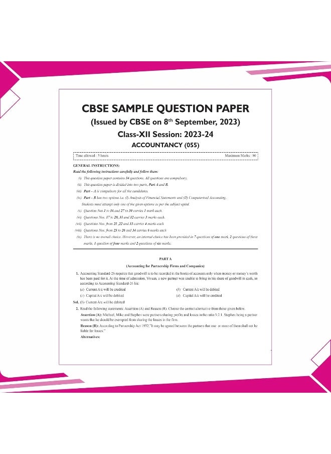 null - PW CBSE |Class 12| 15 Sample Question Papers Accountancy for 2025 Exam | Competency-Based Learning | PYQ 2024 with Topper's Explanations, CBSE SQP & CBSE Practice Questions - Image 1