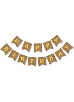 Meri Parti Meri Party Kraft Gold Happy Birthday Gilded Banner 