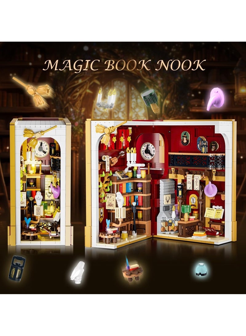 general Magic Book Corner Building Set with LED Lights for Bookshelves & Home Decoration, 1015 Pieces Miniature Book Corner Building Block Model, Suitable for Children Adult Boys Girls Ages 8+ - Image 2