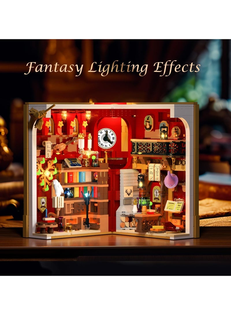 general Magic Book Corner Building Set with LED Lights for Bookshelves & Home Decoration, 1015 Pieces Miniature Book Corner Building Block Model, Suitable for Children Adult Boys Girls Ages 8+ - Image 3