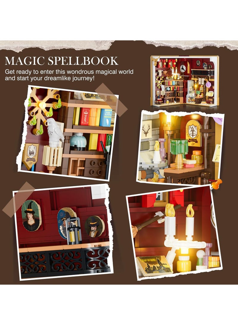 general Magic Book Corner Building Set with LED Lights for Bookshelves & Home Decoration, 1015 Pieces Miniature Book Corner Building Block Model, Suitable for Children Adult Boys Girls Ages 8+ - Image 4