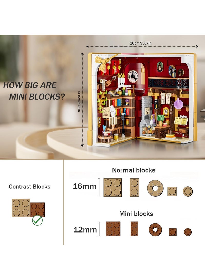 general Magic Book Corner Building Set with LED Lights for Bookshelves & Home Decoration, 1015 Pieces Miniature Book Corner Building Block Model, Suitable for Children Adult Boys Girls Ages 8+ - Image 5