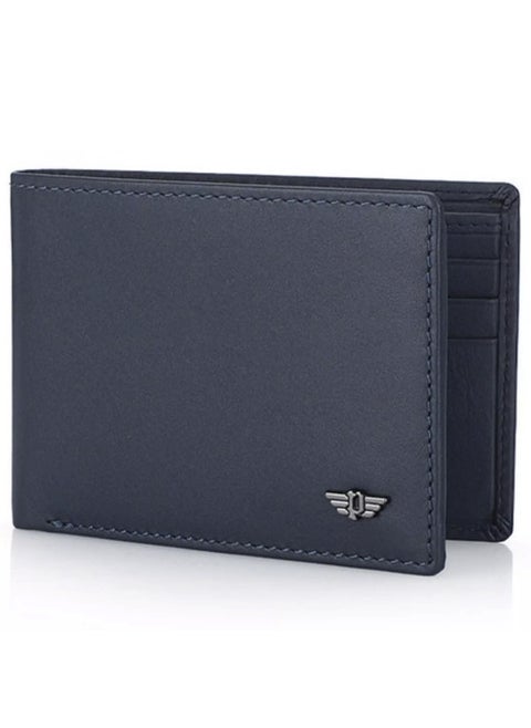 Nest Blue Leather Small Card Wallet for Men's