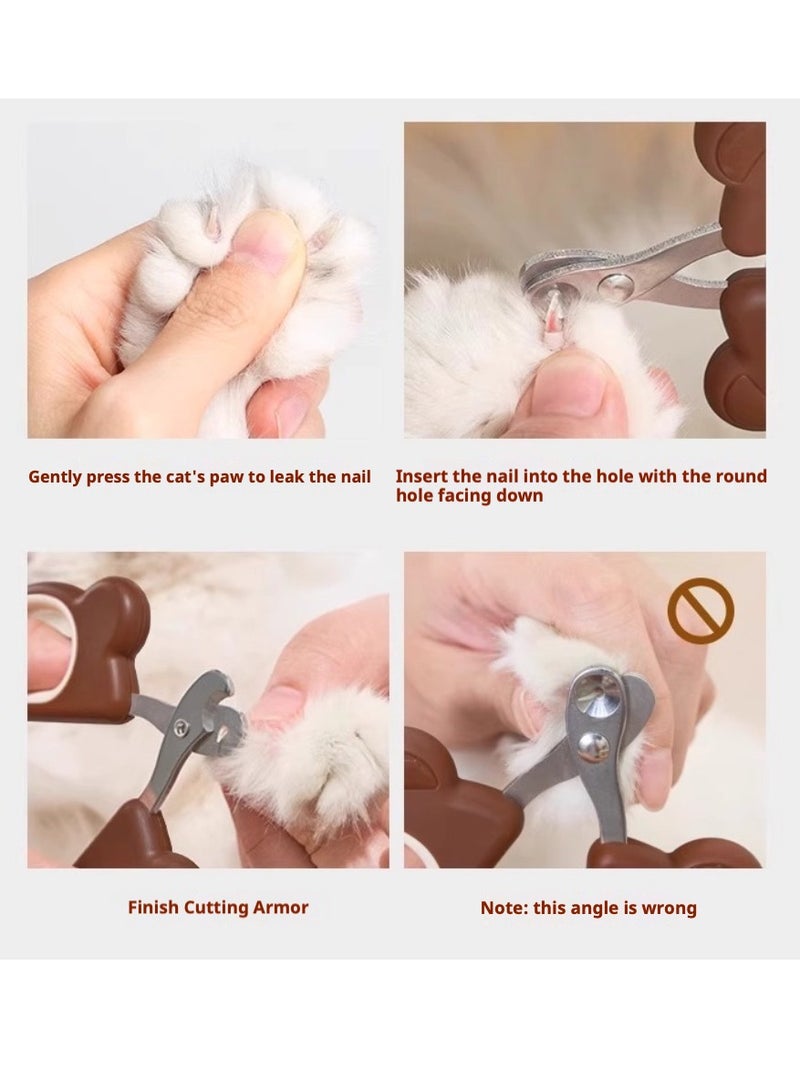 مقص أظافر للقطط بحلقة أمان | أداة تقليم غير قابلة للانزلاق من الفولاذ المقاوم للصدأ للقطط الصغيرة - Image 3