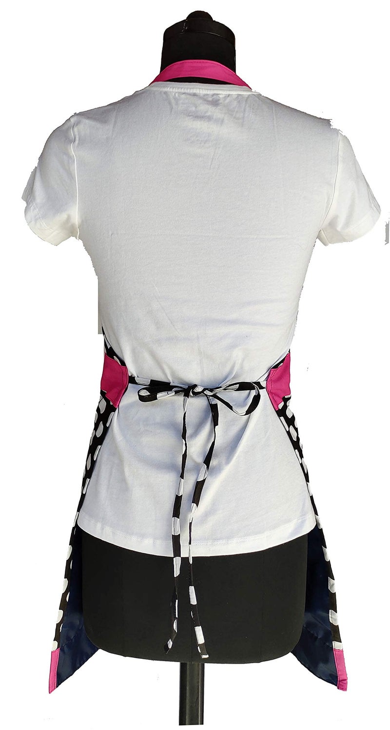Switchon Polka Prints Free Size Waterproof Cotton Apron,Pink,23 In, Proudly Made in India - Image 2