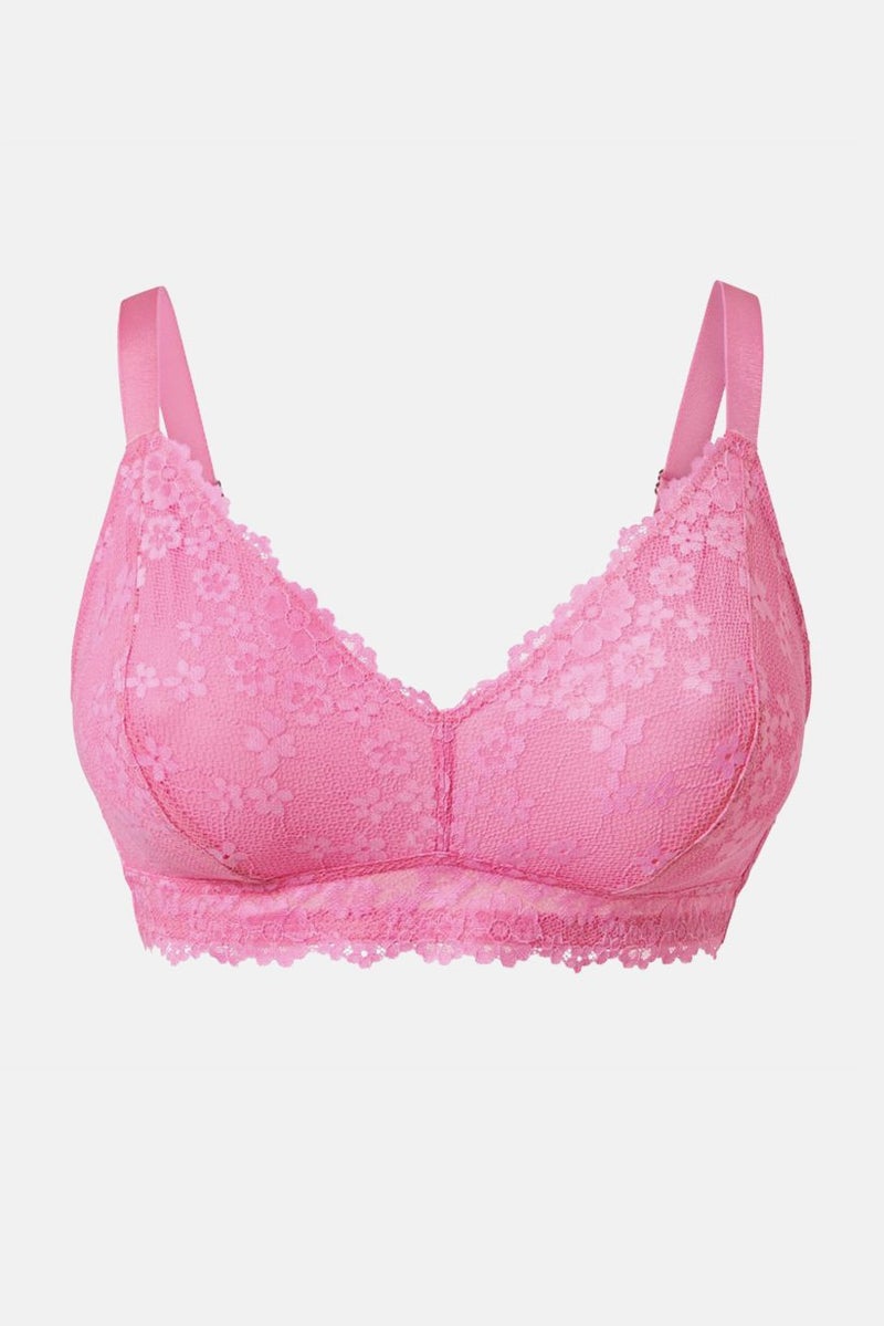 Tchibo Women Non Padded Non Wire Lace Soft Bra, Pink - Image 2