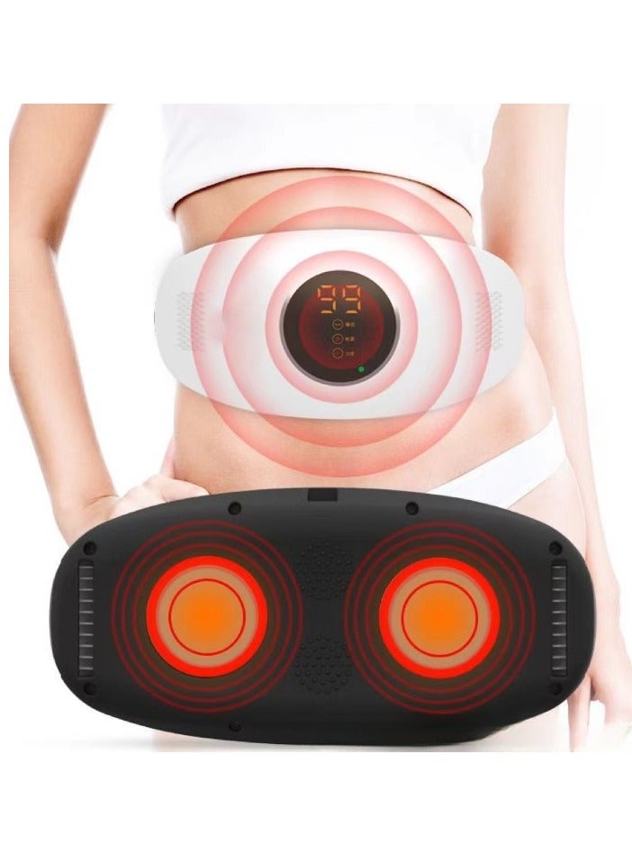 AROAQ Electric Slimming Belt, Digital Display Portable Cordless Menstrual Heating Pad, Fat Burning Weight Loss Vibrating Body Massage Belt, Abdominal Massager Machine For Women, Rechargeable Model (Green)  - Image 2