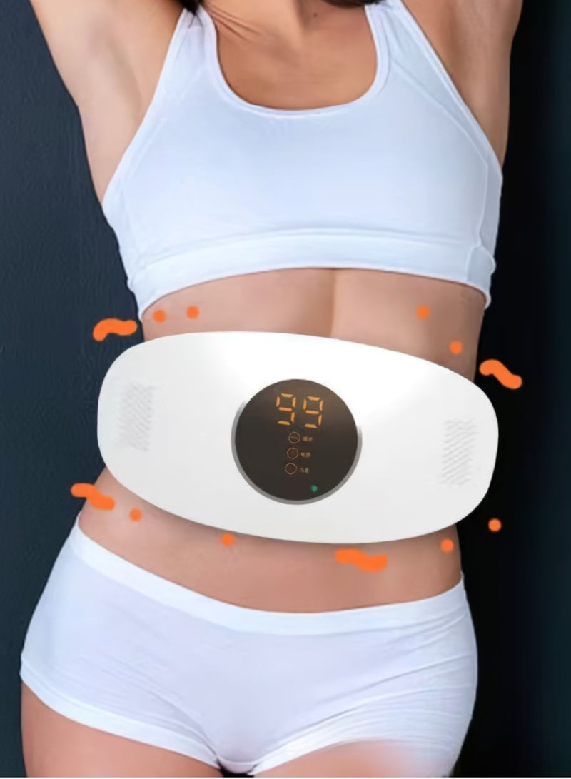 AROAQ Electric Slimming Belt, Digital Display Portable Cordless Menstrual Heating Pad, Fat Burning Weight Loss Vibrating Body Massage Belt, Abdominal Massager Machine For Women, Rechargeable Model (Green)  - Image 3