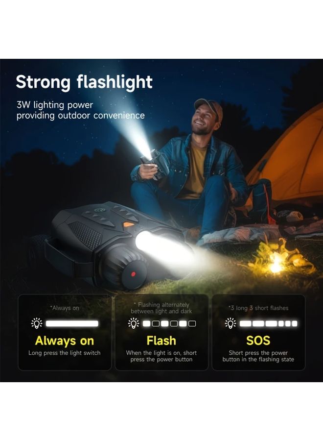 منظار الرؤية الليلية الأسود بدقة 4K HD بشاشة 3 بوصات، فيديو 1080P، قابلة لإعادة الشحن عبر USB - Image 5