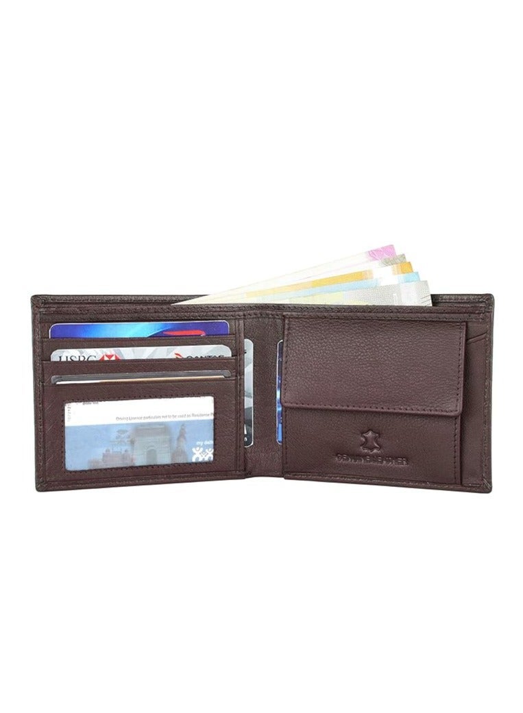 NAPA HIDE Brown Leather Wallet for Men I Handcrafted I 4 Credit/Debit Card Slots I 2 Currency Compartments I 1 Transparent ID Window - Image 4