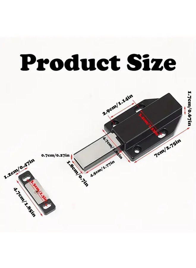 4pcs Black Magnetic Push Button Reverser For Cabinet Doors No Installation - Image 4