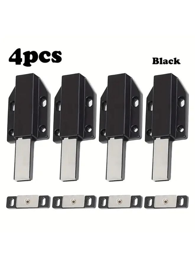4pcs Black Magnetic Push Button Reverser For Cabinet Doors No Installation - Image 1