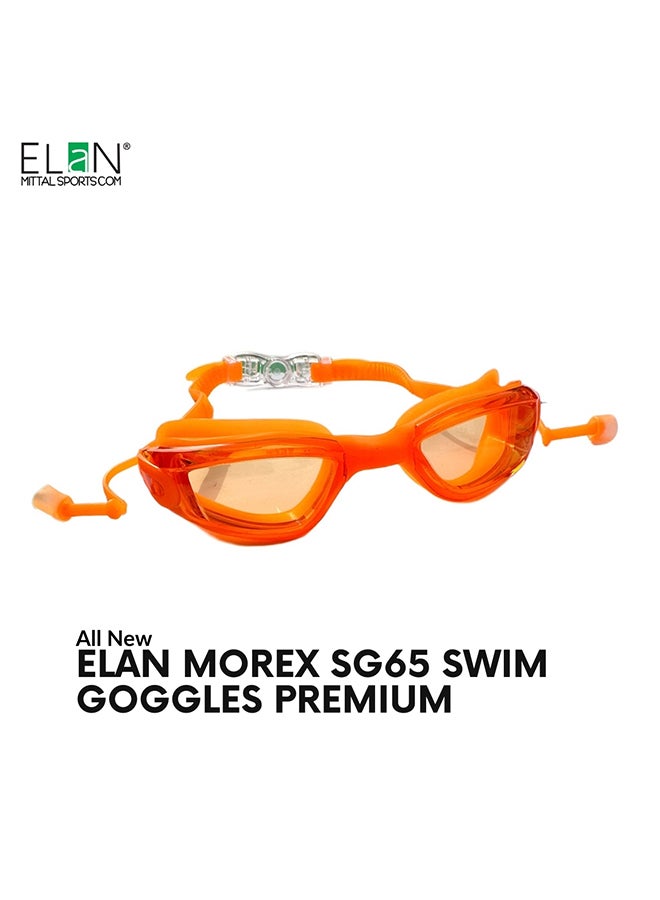 Elan ELAN Morex Professional Swim Goggles - High-Visibility Orange - Medium Lens Wide View Design - Premium Quality Anti-Fog & UV Protection Swimming Goggles for Open Water, Triathlon & Laps - Premium Goggles for Performance, Durability and Everyday Use - Image 1