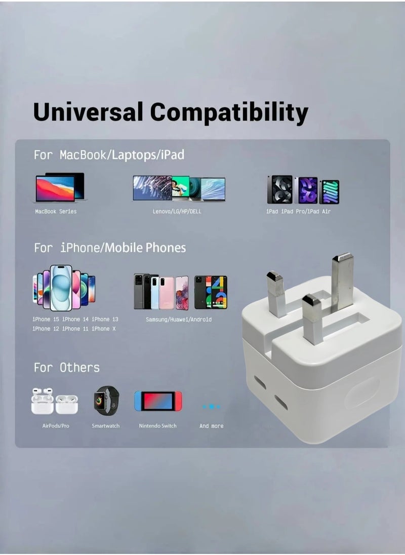 CHU DAI - USB C Plug, 35W Dual USB C Fast Charger Plug Power Adapter for iPhone 15/14/14 Plus/Pro/ 14 Pro Max/ 13/12/ 11/ X/Samsung/Pad/Speaker/AirPods - Image 1