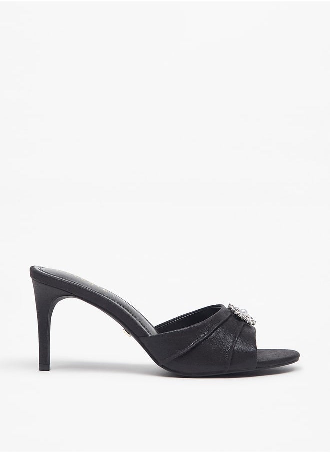 Celeste Women's Embellished Slip-On Sandals with Stiletto Heels  - Image 3