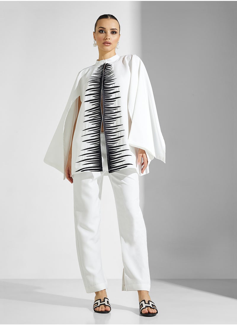 hayas closet Full-Slit Long Sleeve Pants Set  - Image 1