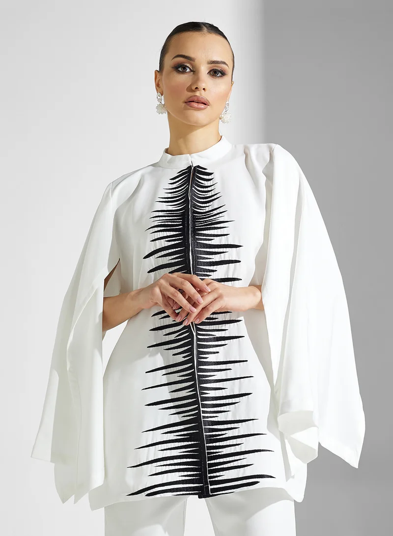 hayas closet Full-Slit Long Sleeve Pants Set