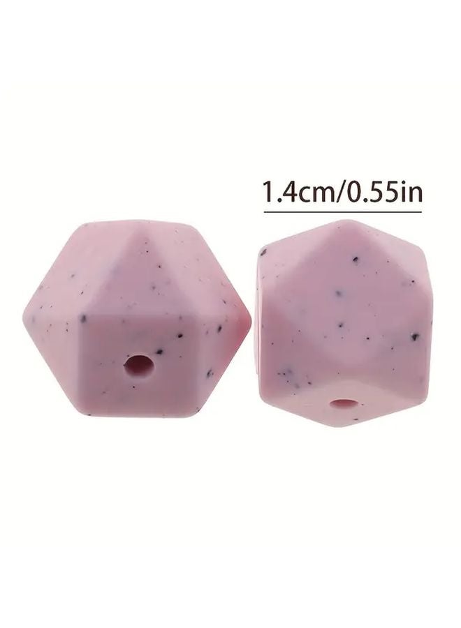 12pcs 14mm Hexagon Silicone Beads For DIY Crafts Necklace Wrist Accessory Phone Lanyard Keychain Making - Image 5