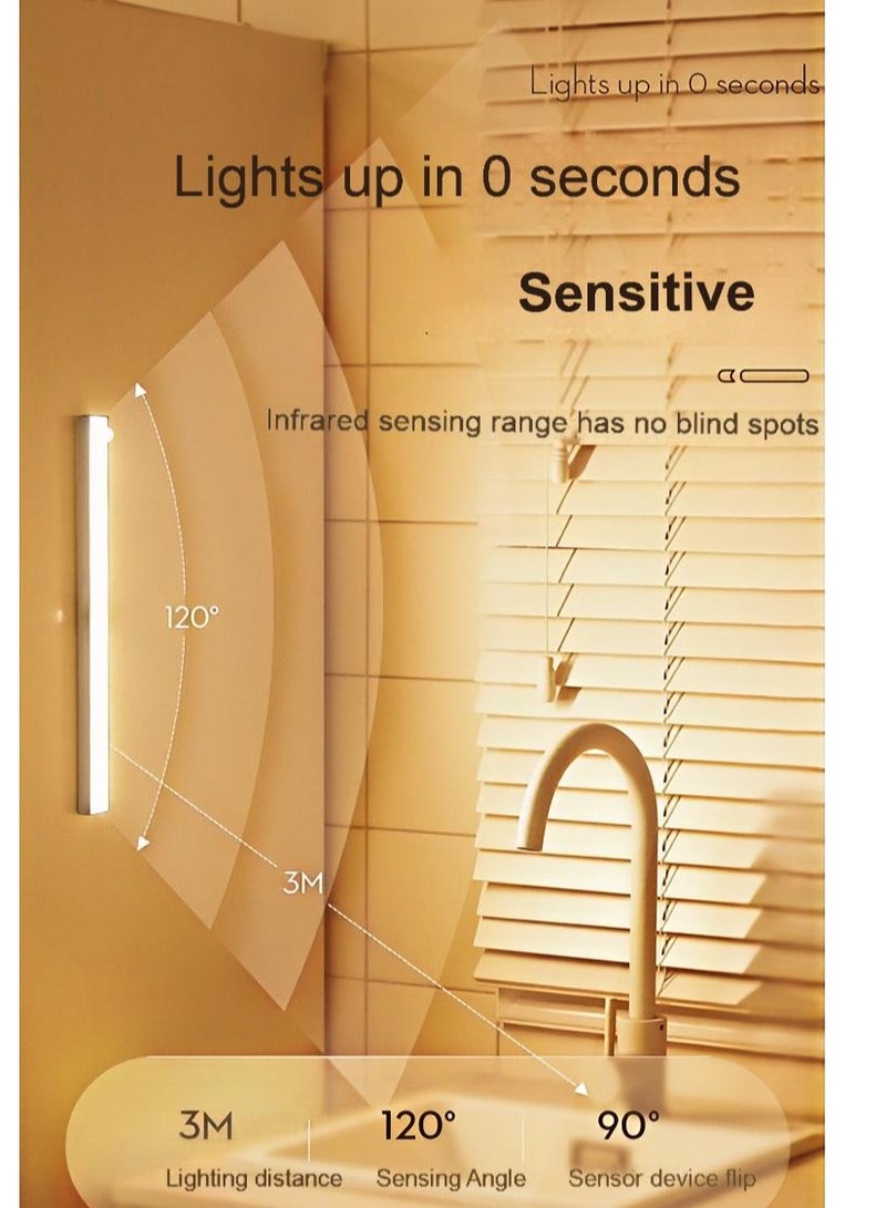 Multifunctional Induction Long Style Light Bar - 20CM Warm Light, Motion Sensing, Adjustable Brightness & Color Temperature, USB Rechargeable, Ideal for Home & Dorm Use - Image 4