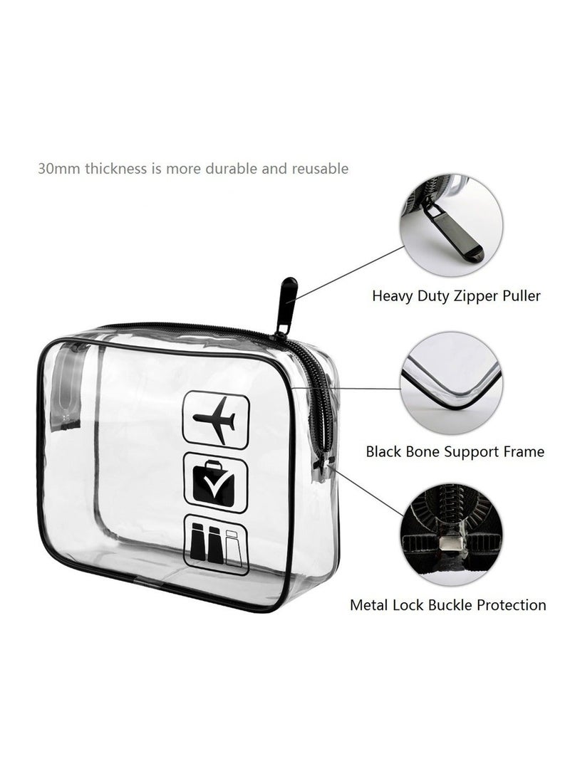 Y&D Transparent Toiletry Bags, 3 Pcs Waterproof PVC Travel Cosmetic Bag In Bulk, With Zipper Seal And Handle Finishing Bag, Suitable For Brush/Spa Fitness - Image 3