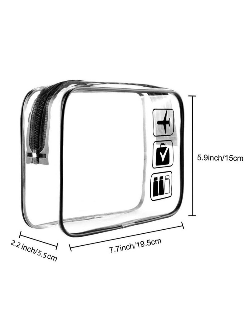 Y&D Transparent Toiletry Bags, 3 Pcs Waterproof PVC Travel Cosmetic Bag In Bulk, With Zipper Seal And Handle Finishing Bag, Suitable For Brush/Spa Fitness - Image 2