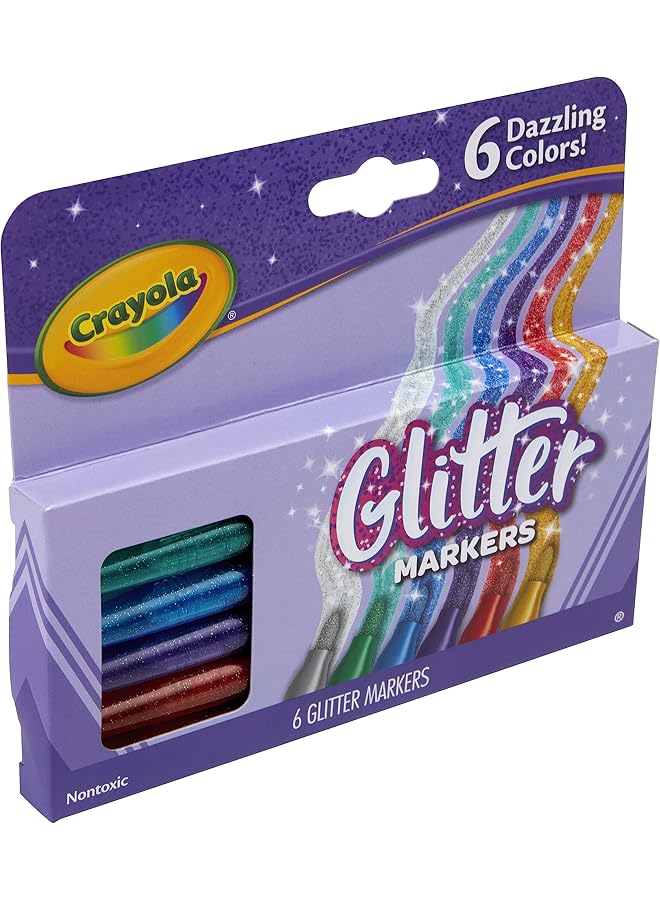 Crayola 6 Ct Glitter Markers - Image 3
