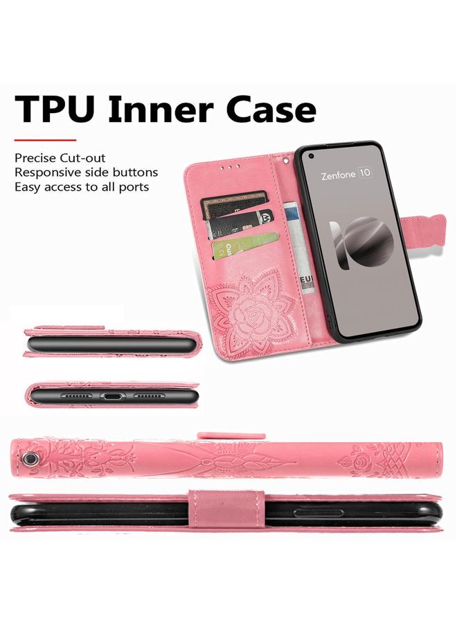 S-TOP Case For Asus Zenfone 10 Butterfly Love Flower Embossed Leather Phone Case - Image 5
