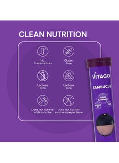 VITAGO Sambucus Effervescent Tablets, Vitamin C & Zinc - 20 Tablets  - Image 5