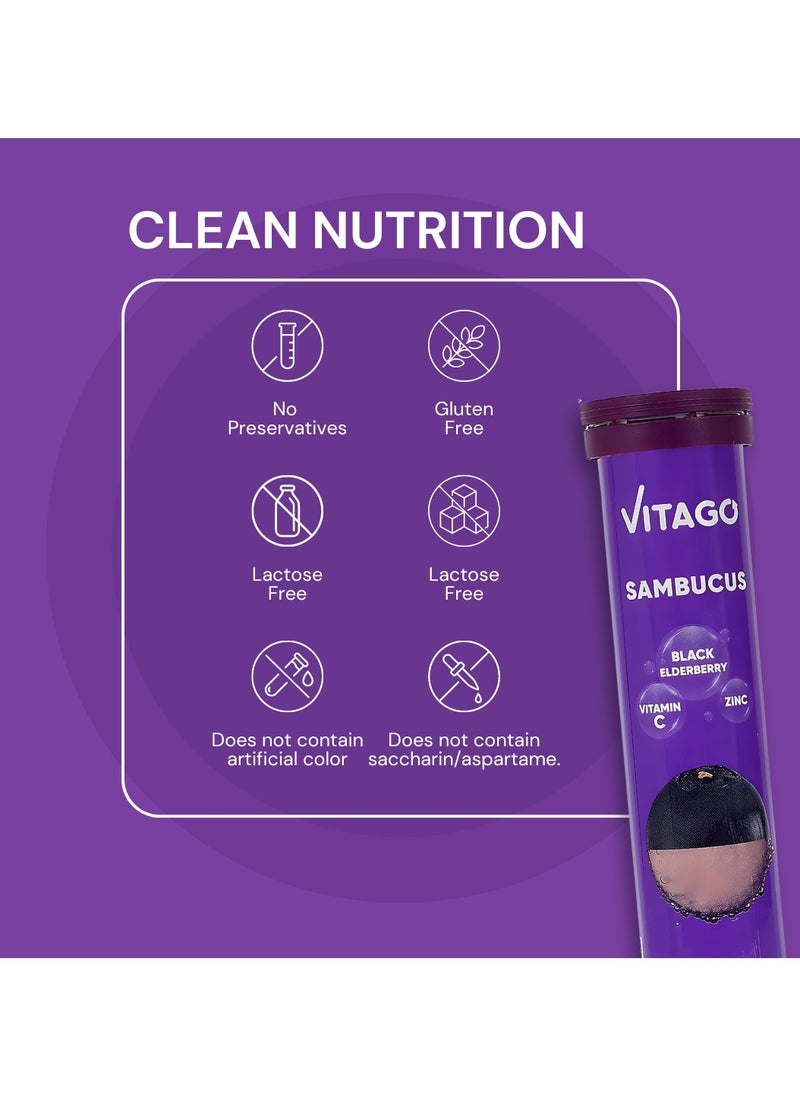 VITAGO - Sambucus Effervescent Tablets, Vitamin C & Zinc - 20 Tablets - Image 1