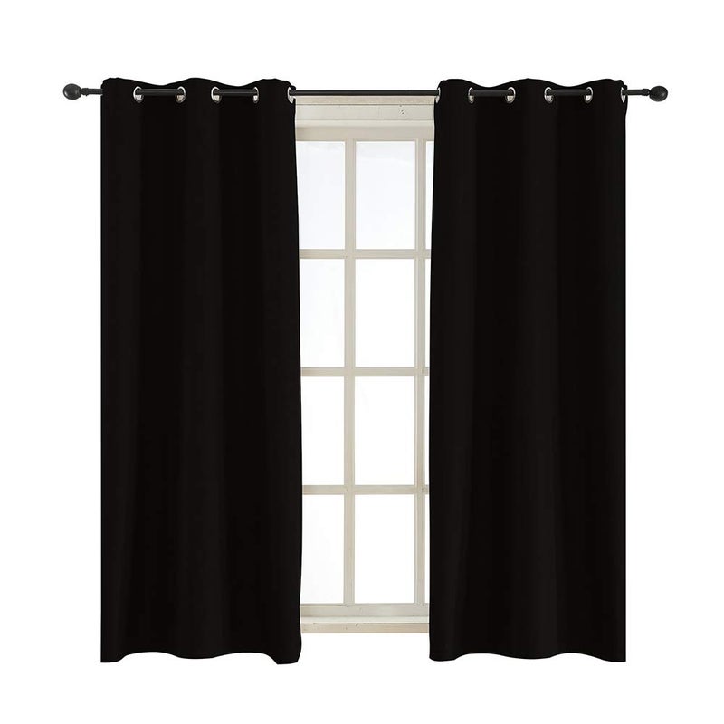 BEGOODTEX Inherent Flame Fire Proof Retardant Thermal Insulated Grommet Blackout Room Darkening Curtains Drape for Room Window Treatment 6 Silver Grommet 42Wx95L InchPack of 1 Panel