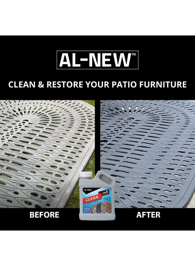 AL-NEW STEP 1 CLEAN | Cleaning Solution for Outdoor Patio Furniture, Garage Doors, Window Frames, Exterior Lights & Fencing (32 Ounce) - Image 3