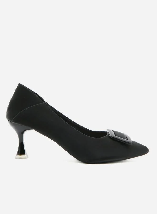 Sneak-a-Peek Sneak-a-Peek Ring Detail Pointed Toe Kitten Heel Pumps