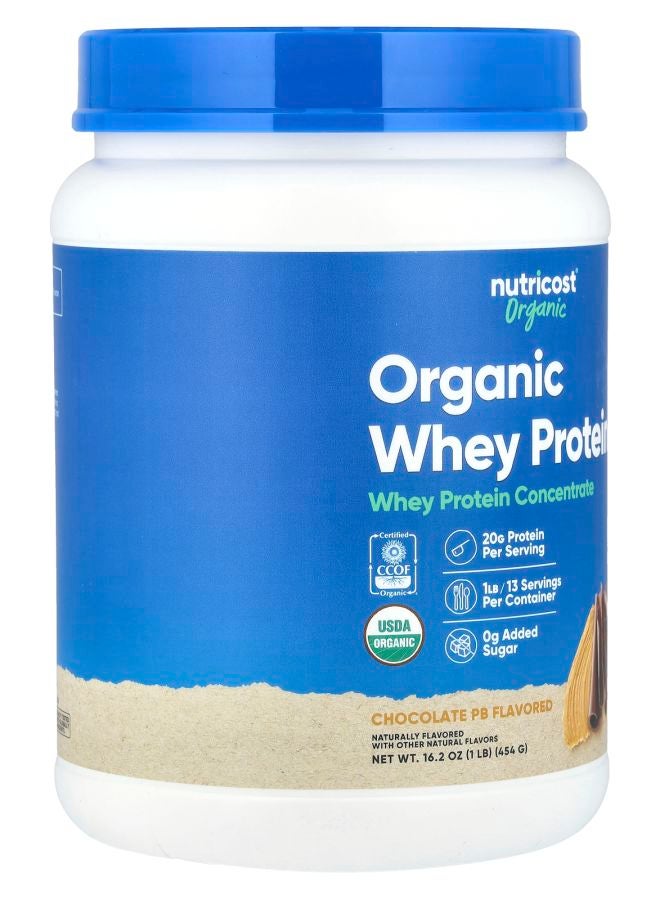 Nutricost Organic Whey Protein Chocolate PB 1 lb (454 g) - Image 2