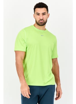 Reebok Men Sportswear Fit Short Sleeve Running T-Shirt, Lime Green  - Image 1
