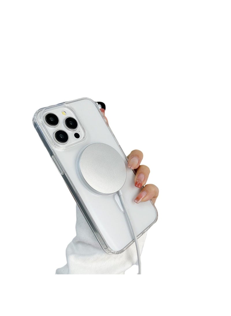 Magnetic Shockproof Transparent Case for iPhone 16 Pro – Acrylic PC Material, Anti-Fingerprint, Drop-Proof - Image 2