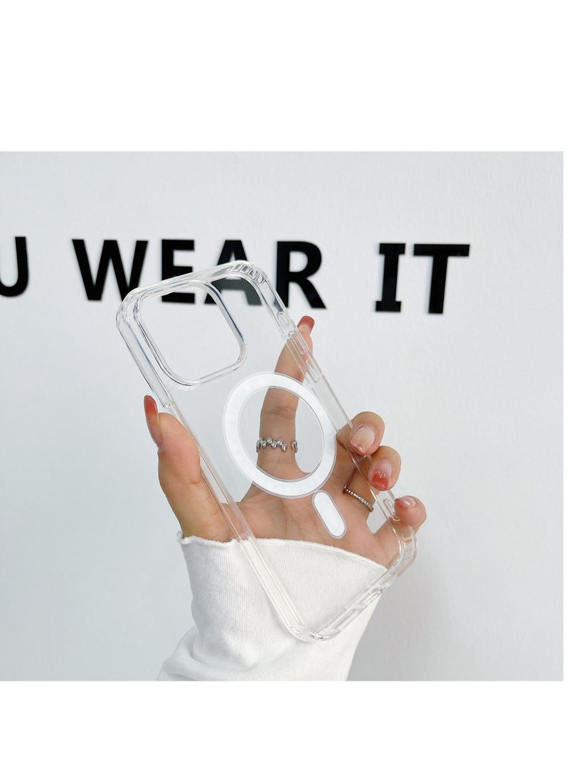 Magnetic Shockproof Transparent Case for iPhone 16 Pro – Acrylic PC Material, Anti-Fingerprint, Drop-Proof - Image 4