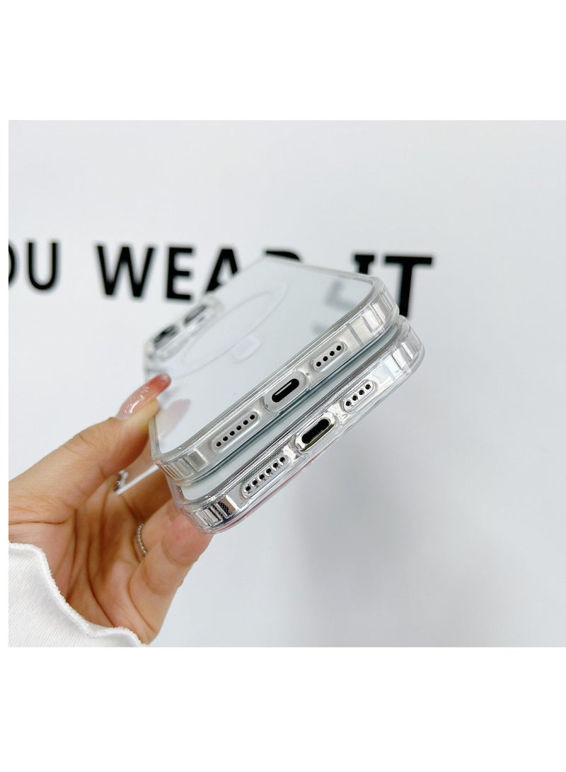 Magnetic Shockproof Transparent Case for iPhone 16 Pro – Acrylic PC Material, Anti-Fingerprint, Drop-Proof - Image 5